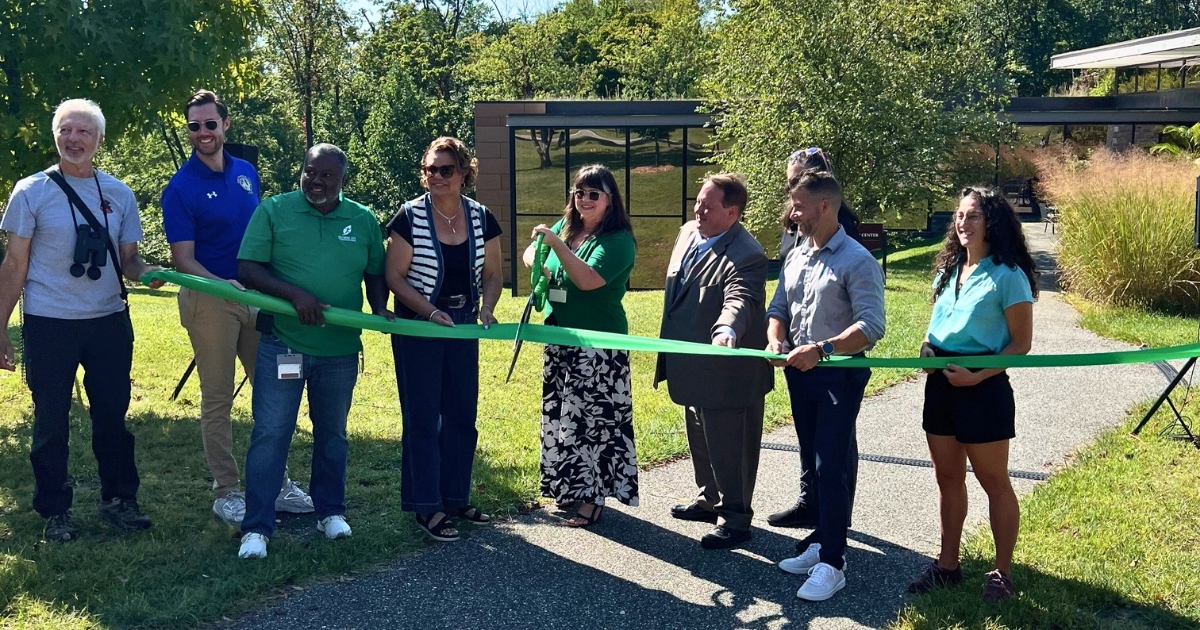 Cylburn Arboretum Ribbon Cutting – Bird Safety Window Film by AP Tinting Ribbon-cutting at Cylburn Arboretum celebrating new bird safety window film installation to prevent bird collisions with glass.