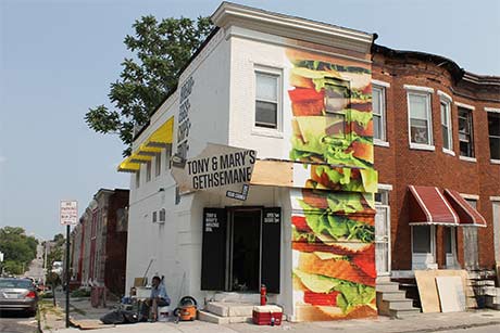 Maryland exterior wall mural graphic design