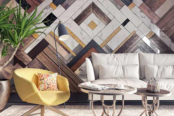 home interior patterned wall mural