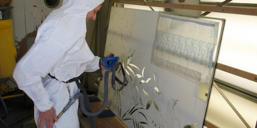 3 Artist Sand Blasting Etched Glass