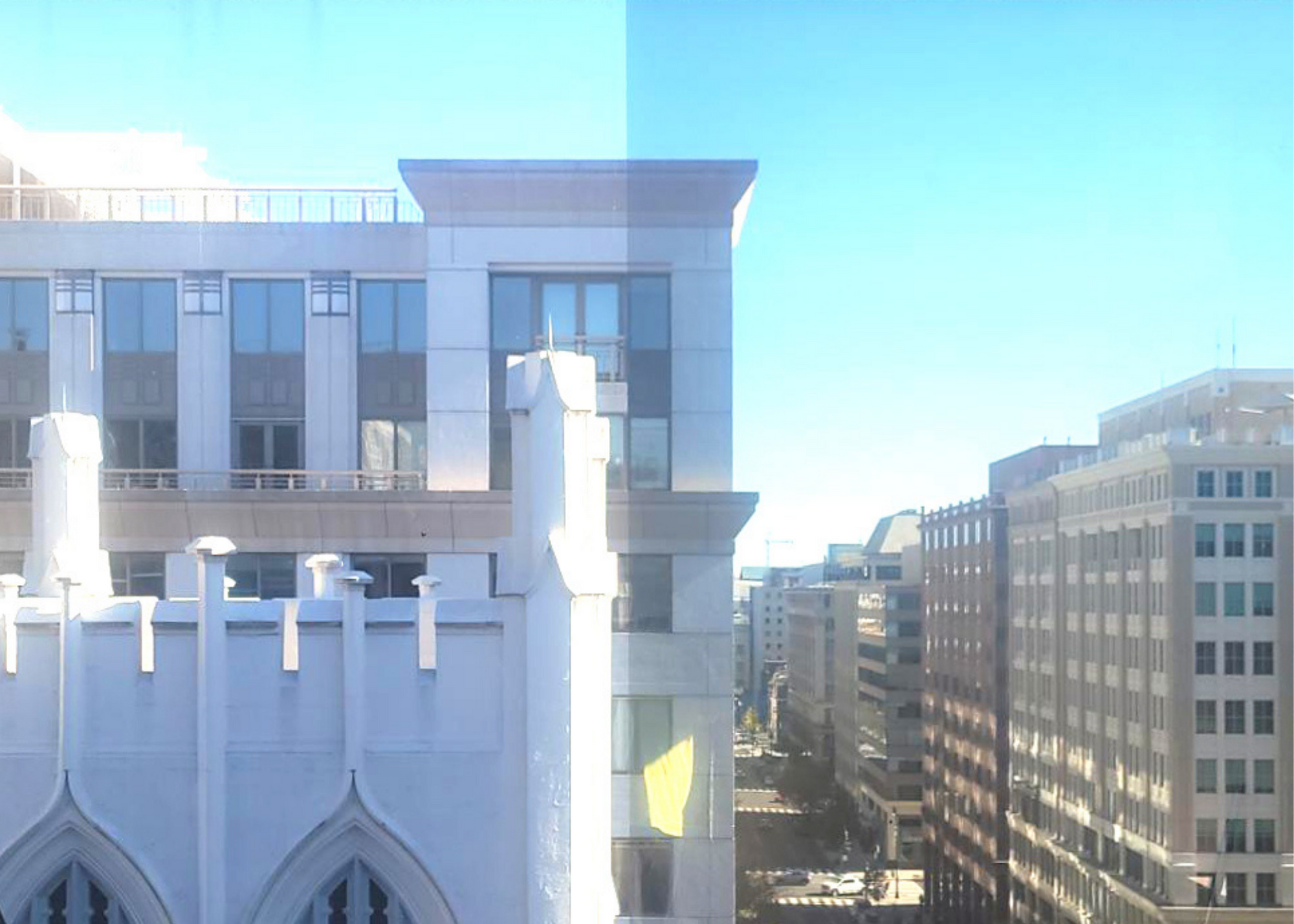 office-window-film exterior-view-one-with-tint-one-without