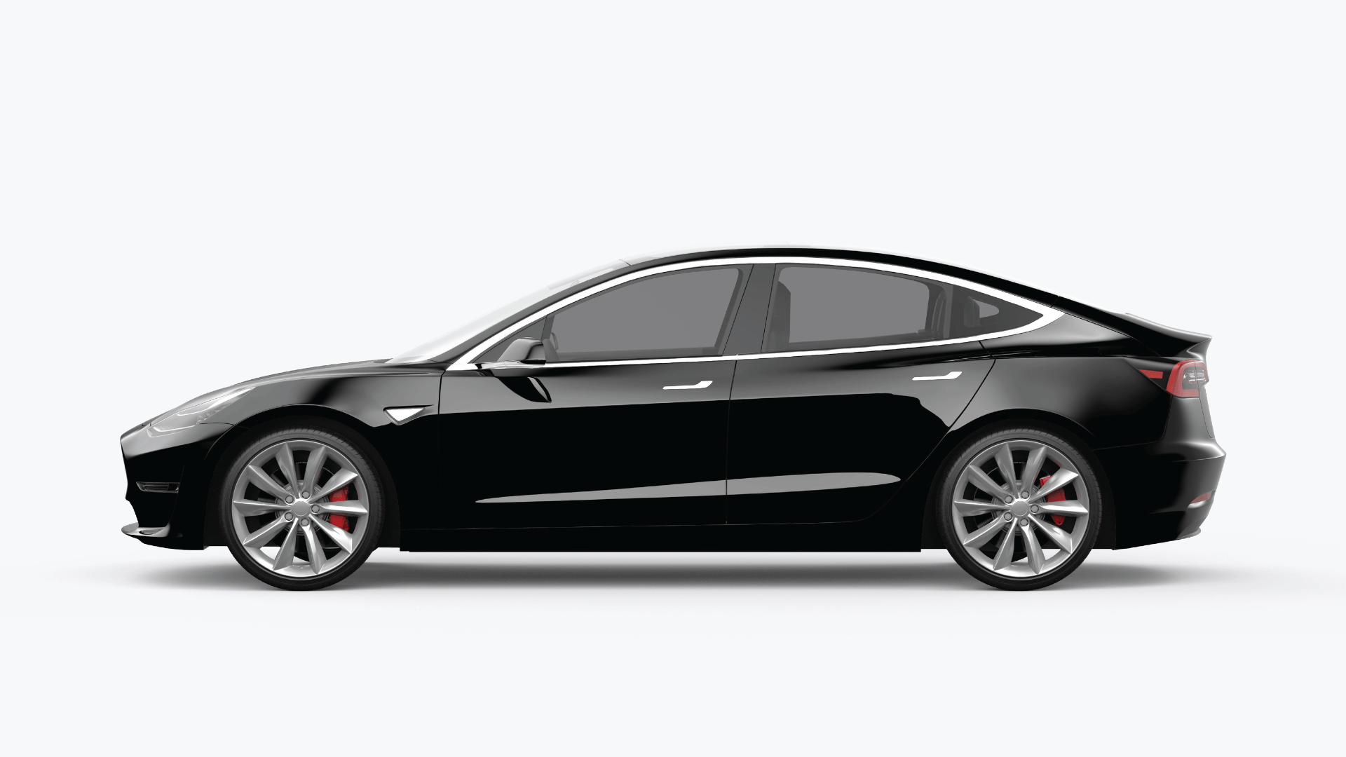 digital model of a tesla with tinted windows