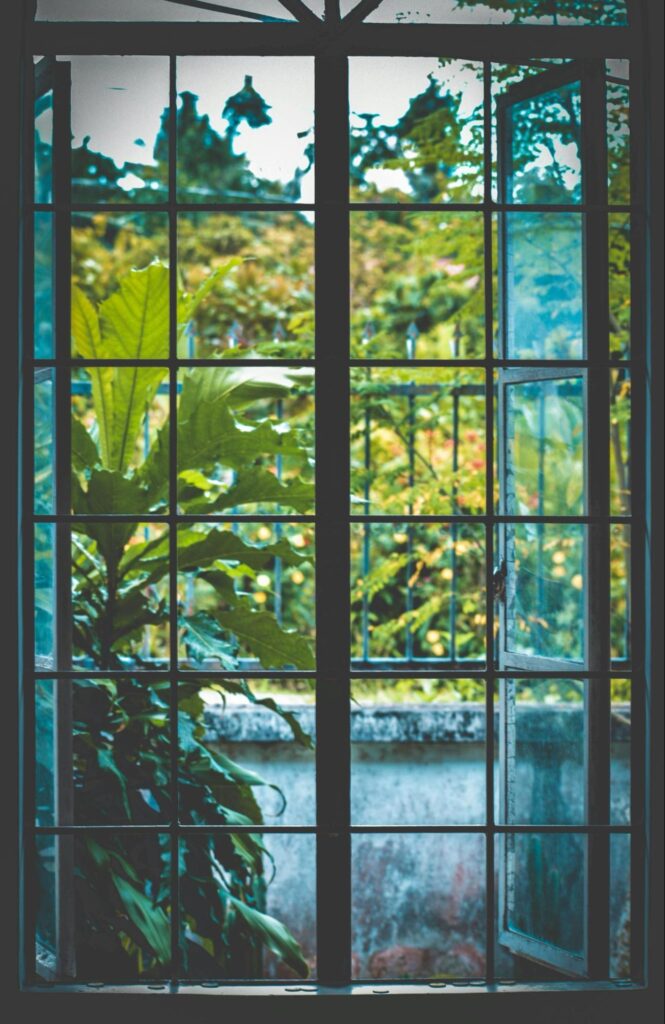 Windows Leading to Outside Garden