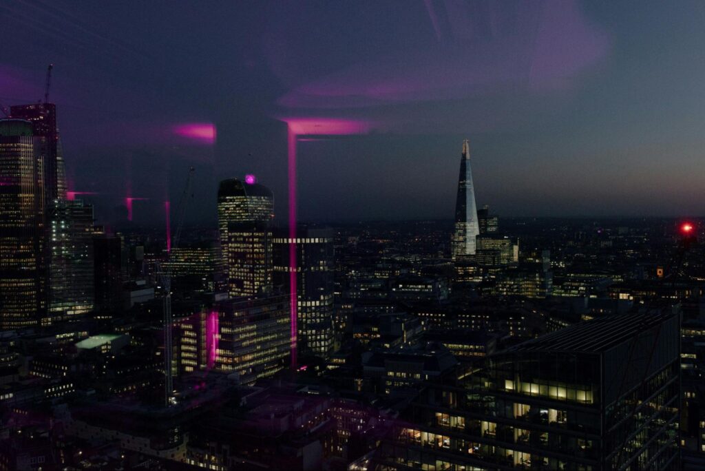 High-Rise Buildings in the Evening