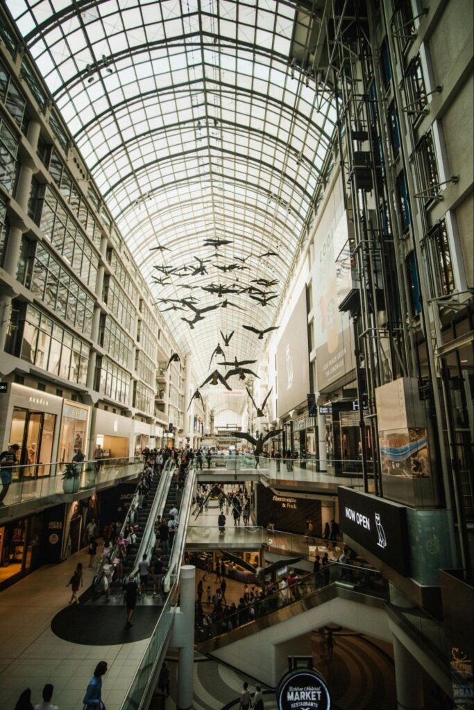 Indoor Mall with Glass Ceiling