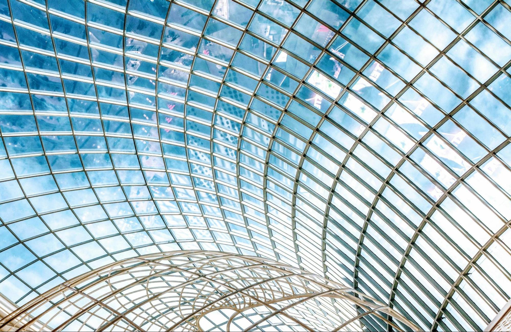 Ceiling of Windows in a Modern Building