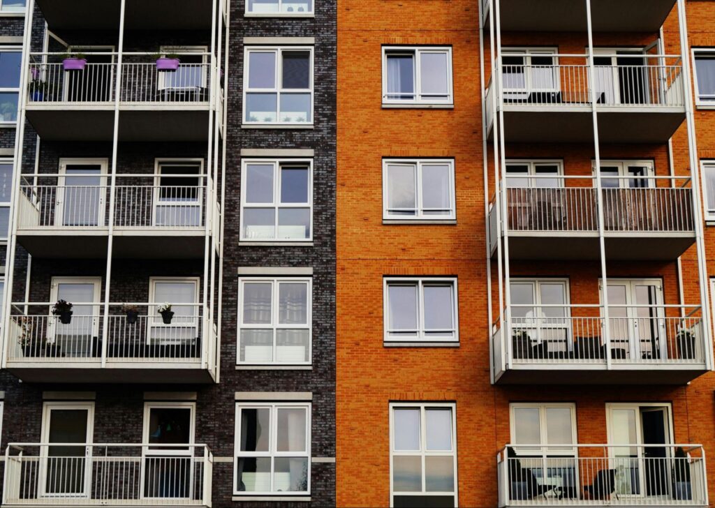 Exterior of an Apartment Building with Balconies