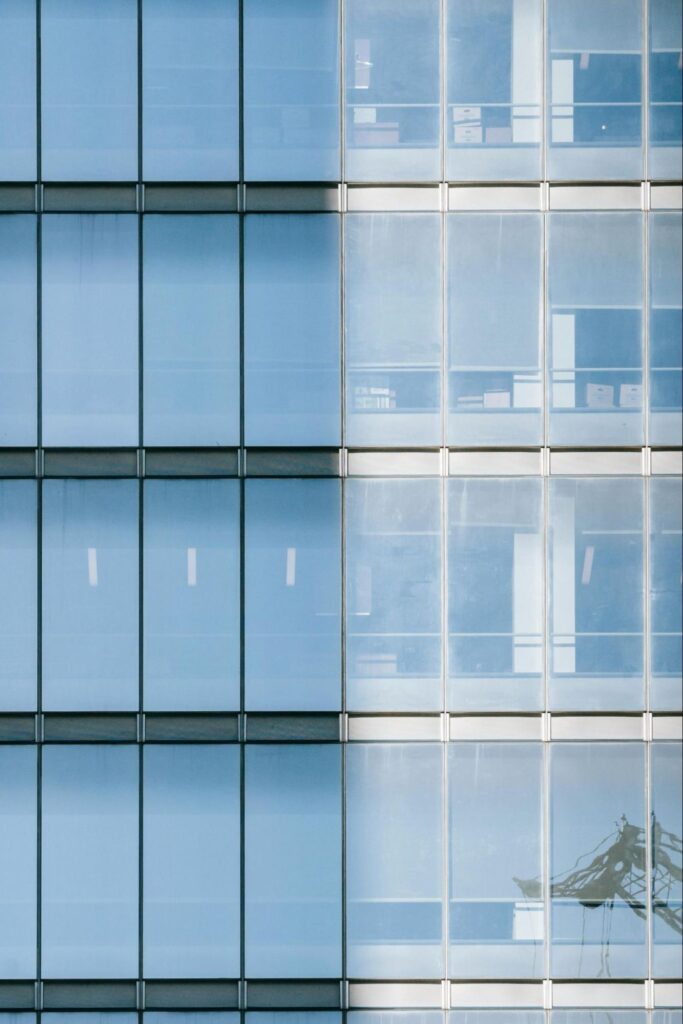 Exterior of a Commercial Building with Glass Windows