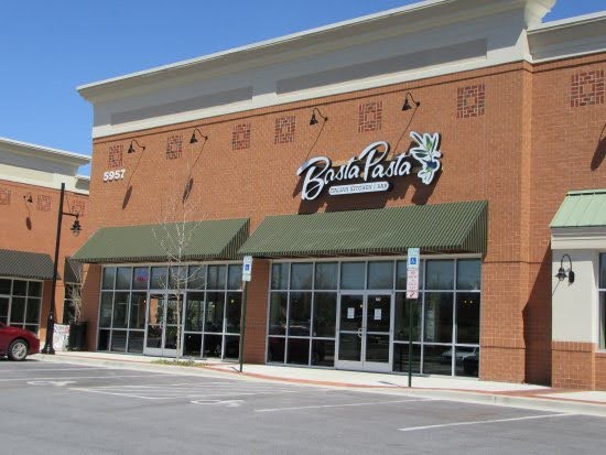 Window tint for restaurant installed on the Basta Pasta restaurant in Maryland.